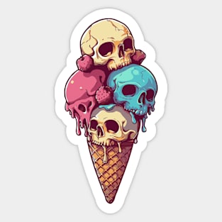 skull ice cream Sticker